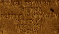 PIĘTKA Edward - Commemorative plaque, Underground Resistance State monument, Poznań, source: own collection; CLICK TO ZOOM AND DISPLAY INFO