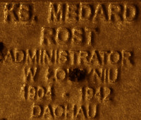 ROST Medard Maximilian - Commemorative plaque, Underground Resistance State monument, Poznań, source: own collection; CLICK TO ZOOM AND DISPLAY INFO