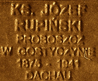 RUPIŃSKI Joseph - Commemorative plaque, Underground Resistance State monument, Poznań, source: own collection; CLICK TO ZOOM AND DISPLAY INFO
