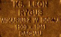 RYGUS Leo - Commemorative plaque, Underground Resistance State monument, Poznań, source: own collection; CLICK TO ZOOM AND DISPLAY INFO