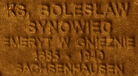SYNOWIEC Boleslav - Commemorative plaque, Underground Resistance State monument, Poznań, source: own collection; CLICK TO ZOOM AND DISPLAY INFO