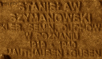 SZYMANOWSKI Stanislav - Commemorative plaque, Underground Resistance State monument, Poznań, source: own collection; CLICK TO ZOOM AND DISPLAY INFO
