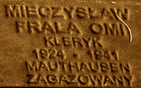 FRALA Mieczyslav - Commemorative plaque, Underground Resistance State monument, Poznań, source: dl.dropboxusercontent.com, own collection; CLICK TO ZOOM AND DISPLAY INFO