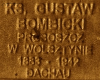 BOMBICKI Gustave John - Commemorative plaque, Underground Resistance State monument, Poznań, source: own collection; CLICK TO ZOOM AND DISPLAY INFO