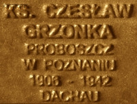 GRZONKA Czesław - Pamiątkowa tabliczka, pomnik Państwa Podziemnego, Poznań, źródło: zasoby własne; KLIKNIJ by POWIĘKSZYĆ i WYŚWIETLIĆ INFO