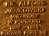 JANKOWSKI Alfons - Pamiątkowa tabliczka, pomnik Państwa Podziemnego, Poznań, źródło: zasoby własne; KLIKNIJ by POWIĘKSZYĆ i WYŚWIETLIĆ INFO