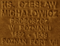 MICHAŁOWICZ Ceslav Joseph - Commemorative plaque, Underground Resistance State monument, Poznań, source: own collection; CLICK TO ZOOM AND DISPLAY INFO