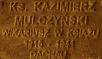 MULCZYŃSKI Casimir - Commemorative plaque, Underground Resistance State monument, Poznań, source: own collection; CLICK TO ZOOM AND DISPLAY INFO