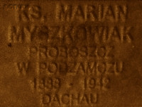 MYSZKOWIAK Marian - Pamiątkowa tabliczka, pomnik Państwa Podziemnego, Poznań, źródło: zasoby własne; KLIKNIJ by POWIĘKSZYĆ i WYŚWIETLIĆ INFO