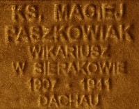 PASZKOWIAK Matthias - Commemorative plaque, Underground Resistance State monument, Poznań, source: own collection; CLICK TO ZOOM AND DISPLAY INFO