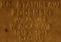 PODEMSKI Stanislav - Commemorative plaque, Underground Resistance State monument, Poznań, source: own collection; CLICK TO ZOOM AND DISPLAY INFO