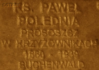 POLEDNIA Paul - Commemorative plaque, Underground Resistance State monument, Poznań, source: own collection; CLICK TO ZOOM AND DISPLAY INFO