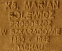 POLEWICZ Marian - Commemorative plaque, Underground Resistance State monument, Poznań, source: own collection; CLICK TO ZOOM AND DISPLAY INFO