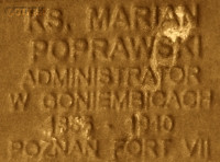 POPRAWSKI Marian - Commemorative plaque, Underground Resistance State monument, Poznań, source: own collection; CLICK TO ZOOM AND DISPLAY INFO