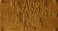 RZADKI Anthony - Commemorative plaque, Underground Resistance State monument, Poznań, source: own collection; CLICK TO ZOOM AND DISPLAY INFO