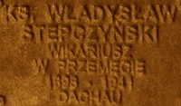 STEPCZYŃSKI Vladislav - Commemorative plaque, Underground Resistance State monument, Poznań, source: own collection; CLICK TO ZOOM AND DISPLAY INFO