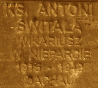 ŚWITAŁA Anthony - Commemorative plaque, Underground Resistance State monument, Poznań, source: own collection; CLICK TO ZOOM AND DISPLAY INFO