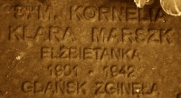 MARSZKÓW Klara (s. Kornelia) - Pamiątkowa tabliczka, pomnik Państwa Podziemnego, Poznań, źródło: zasoby własne; KLIKNIJ by POWIĘKSZYĆ i WYŚWIETLIĆ INFO