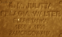 WALTER Pelagia (s. Julitta) - Pamiątkowa tabliczka, pomnik Państwa Podziemnego, Poznań, źródło: zasoby własne; KLIKNIJ by POWIĘKSZYĆ i WYŚWIETLIĆ INFO