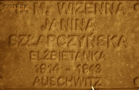 SZŁAPCZYŃSKA Janina (s. Wizenna) - Pamiątkowa tabliczka, pomnik Państwa Podziemnego, Poznań, źródło: zasoby własne; KLIKNIJ by POWIĘKSZYĆ i WYŚWIETLIĆ INFO