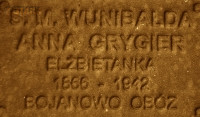 GRYGIER Anna (s. Wunibalda) - Pamiątkowa tabliczka, pomnik Państwa Podziemnego, Poznań, źródło: zasoby własne; KLIKNIJ by POWIĘKSZYĆ i WYŚWIETLIĆ INFO