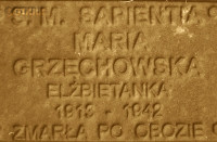 GRZECHOWSKA Mary (Sr Sapientia) - Commemorative plaque, Underground Resistance State monument, Poznań, source: own collection; CLICK TO ZOOM AND DISPLAY INFO