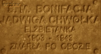 CHWOŁKA Hedwig (Sr Bonifacia) - Commemorative plaque, Underground Resistance State monument, Poznań, source: own collection; CLICK TO ZOOM AND DISPLAY INFO