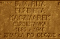 KACZMAREK Elisabeth (Sr Rita) - Commemorative plaque, Underground Resistance State monument, Poznań, source: own collection; CLICK TO ZOOM AND DISPLAY INFO