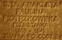 PIOTRZKOWSKA Pauline (Sr Anacleta) - Commemorative plaque, Underground Resistance State monument, Poznań, source: own collection; CLICK TO ZOOM AND DISPLAY INFO