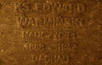 WARMIŃSKI Edward Theodore - Commemorative plaque, Underground Resistance State monument, Poznań, source: own collection; CLICK TO ZOOM AND DISPLAY INFO