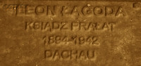 ŁAGODA Leo - Commemorative plaque, Underground Resistance State monument, Poznań, source: own collection; CLICK TO ZOOM AND DISPLAY INFO