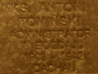 TOMIŃSKI Anthony - Commemorative plaque, Underground Resistance State monument, Poznań, source: own collection; CLICK TO ZOOM AND DISPLAY INFO