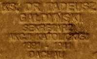GAŁDYŃSKI Thaddeus - Commemorative plaque, Underground Resistance State monument, Poznań, source: own collection; CLICK TO ZOOM AND DISPLAY INFO