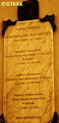 MATUSZEK Mieczyslav Boleslav - Commemorative plaque, Nativity of the Blessed Virgin Mary church, Poznań, source: www.tydzien.net.pl, own collection; CLICK TO ZOOM AND DISPLAY INFO