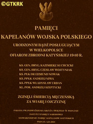 NIWA Andrew - Commemorative plaque, Exaltation of the Holy Cross church, Poznań, source: ipn.gov.pl, own collection; CLICK TO ZOOM AND DISPLAY INFO