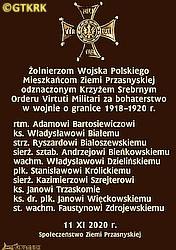 TRZASKOMA John - Commemorative plaque, parish church, Przasnysz, source: eprzasnysz.pl, own collection; CLICK TO ZOOM AND DISPLAY INFO