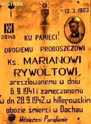 RYWOLT Marian - Commemorative plaque, St Giles the Hermit's parish church, Przedborów, source: parafia-przedborow.eu, own collection; CLICK TO ZOOM AND DISPLAY INFO