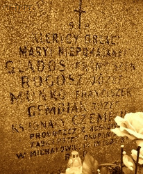 GLADOS Francis - Grave plague (till 06.2015), parish cemetery, Puszcza Mariańska, source: www.parafia.noskow.pl, own collection; CLICK TO ZOOM AND DISPLAY INFO