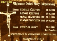 GEMBIAK Joseph - Grave plague, parish cemetery, Puszcza Mariańska, source: www.parafia.noskow.pl, own collection; CLICK TO ZOOM AND DISPLAY INFO