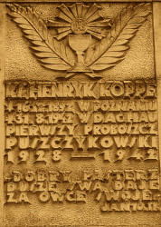 KOPPE Henry Zdislav - Commemorative plaque, parish church, Puszczykowo, source: www.parafiapuszczykowo.pl, own collection; CLICK TO ZOOM AND DISPLAY INFO