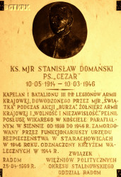 DOMAŃSKI Stanislav - Commemorative plaque, Mother of Mercy parish church, Radom, source: radom.city, own collection; CLICK TO ZOOM AND DISPLAY INFO