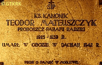 MATEUSZCZYK Theodore - Commemorative plaque, St Cathrine of Alexandria parish church, Radziki Duże, source: www.pictures-bank.eu, own collection; CLICK TO ZOOM AND DISPLAY INFO