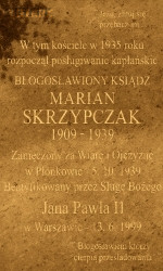 SKRZYPCZAK Marian - Commemorative plaque, St Dorothy parish church, Rogowo, source: www.wtg-gniazdo.org, own collection; CLICK TO ZOOM AND DISPLAY INFO