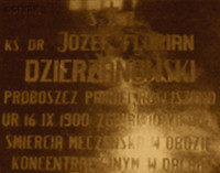 DZIERŻANOWSKI Joseph Florian - Commemorative plaque, parish church, Rościszewo, source: forum.tradytor.pl, own collection; CLICK TO ZOOM AND DISPLAY INFO