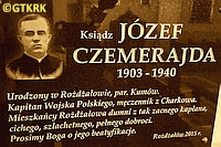 CZEMERAJDA Joseph - Commemorative plaque, Rożdżałów, source: radio.lublin.pl, own collection; CLICK TO ZOOM AND DISPLAY INFO