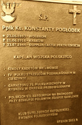 POGŁÓDEK Constantine - Commemorative plaque, monument, cemetery, Rybnik, source: www.wolbrom.pl, own collection; CLICK TO ZOOM AND DISPLAY INFO