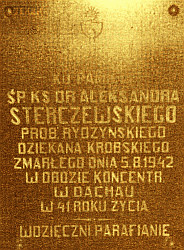 STERCZEWSKI Alexander - Monument, parish cemetery, Rydzyna; source: thanks to Mr Michał Kasperczak's kindness, own collection; CLICK TO ZOOM AND DISPLAY INFO
