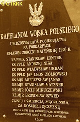 URBAN Vladislav Michael - Commemorative plaque, Our Lady Queen of Poland garrison church, Rzeszów, source: pamietajskadjestes.pl, own collection; CLICK TO ZOOM AND DISPLAY INFO