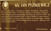 PYZIKIEWICZ John - Commemorative plaque, Sękowski's family chapel, parish cemetery, Rzochów, source: www.hej.mielec.pl, own collection; CLICK TO ZOOM AND DISPLAY INFO