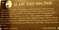 SMACZNIAK Joseph - Commemorative plaque, Sękowski's family chapel, parish cemetery, Rzochów, source: www.hej.mielec.pl, own collection; CLICK TO ZOOM AND DISPLAY INFO